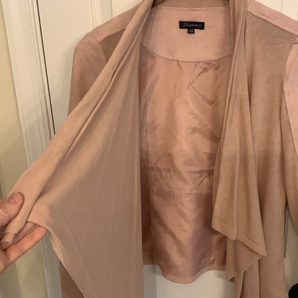 Faux suede drape front blazer - Picture 4 of 9